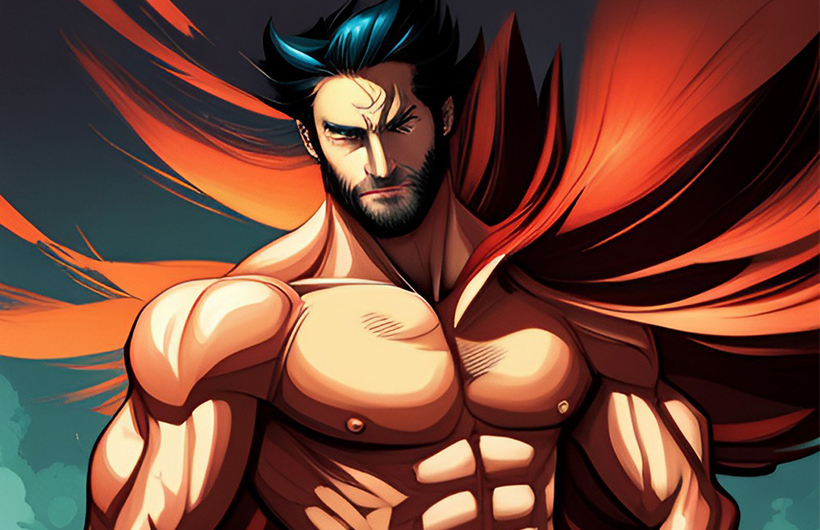 Wolverine From X-Men is  is very muscular.  
